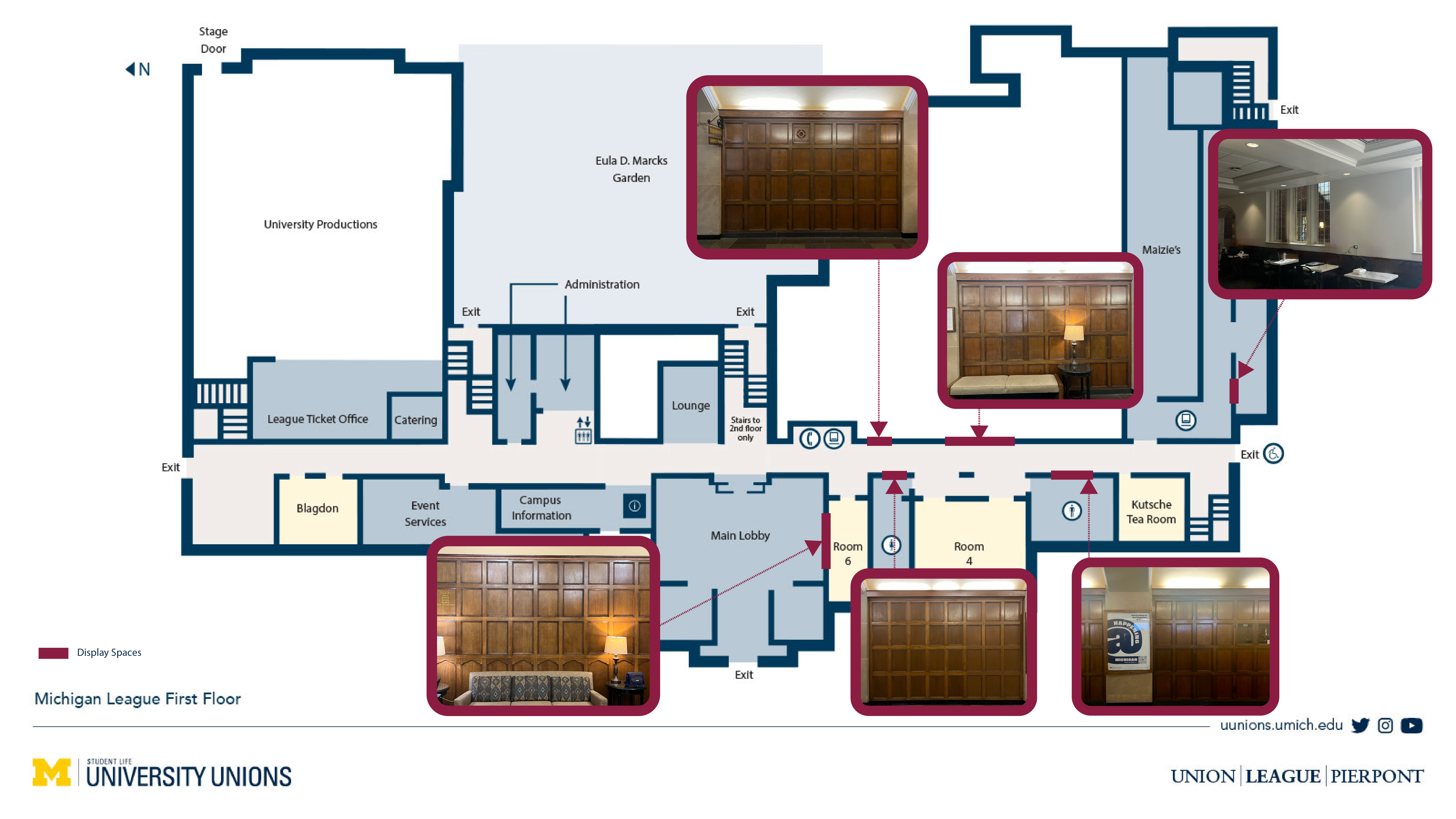 Michigan League Exhibition Map